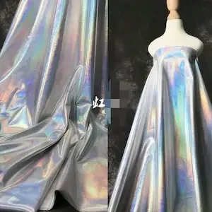 Soft Reflective Fabric Rainbow Reflective Fabric,Designer Fabric, Coated show dress fabric Halloween Costume 1 yards - Image 6