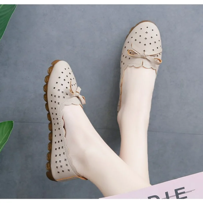 2024 New Lightweight Women Flats Soft Moccasins Women Genuine Leather Shoes Flat Shoes Woman Loafers Casual Shoe