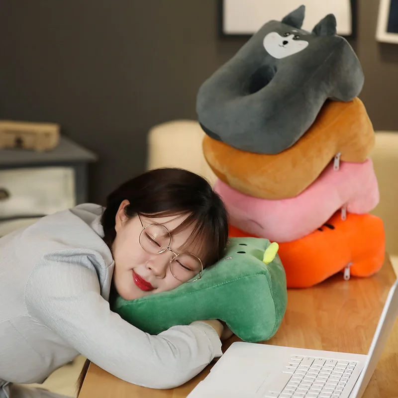 Afternoon Nap Pillow for Students Office Workers Female Cartoon Style Plush Material Desk Sleep Pillow Classroom Snooze Pillow