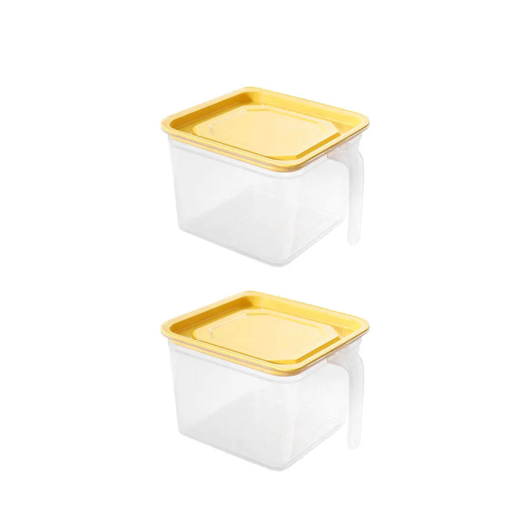 

2 Pcs Crisper Refrigerator Fruit Storage Case Fridge Organizer with Handle for Kitchen