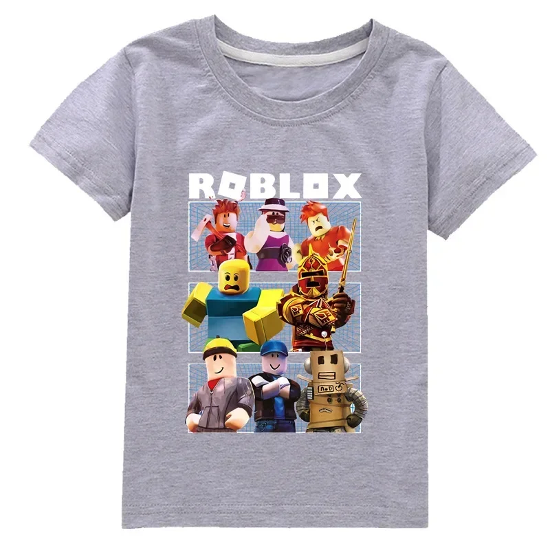 3D New Product ROBLOX Fashionable Children\'s Clothing for Boys and Girls Short-sleeved T-shirt Mesh Polyester Clothes Child Boy