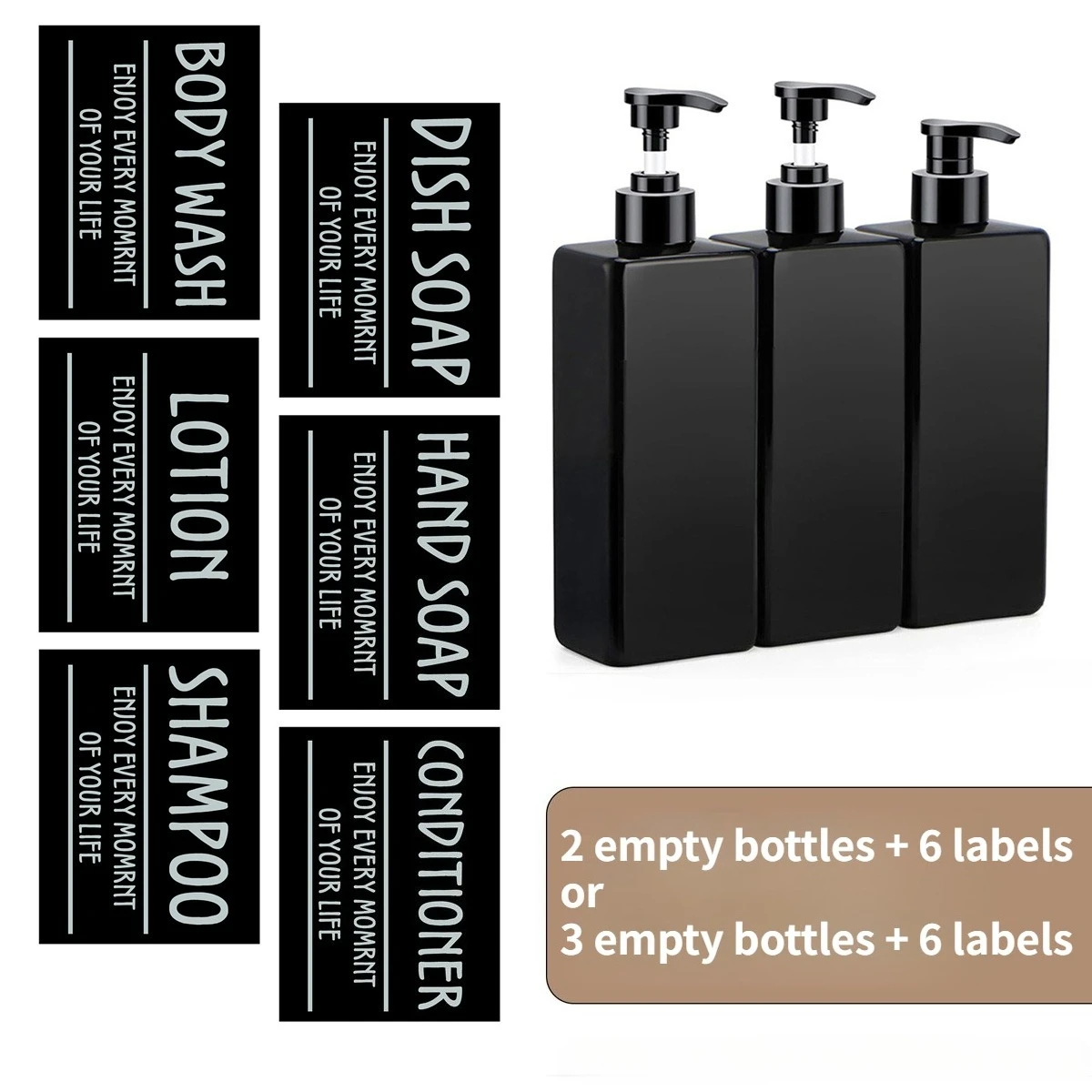 

empty plastic pump bottles for shampoo conditioner 500 ml Hotel Bathrooms Manual Soap Dispenser Reusable Square travel bottle