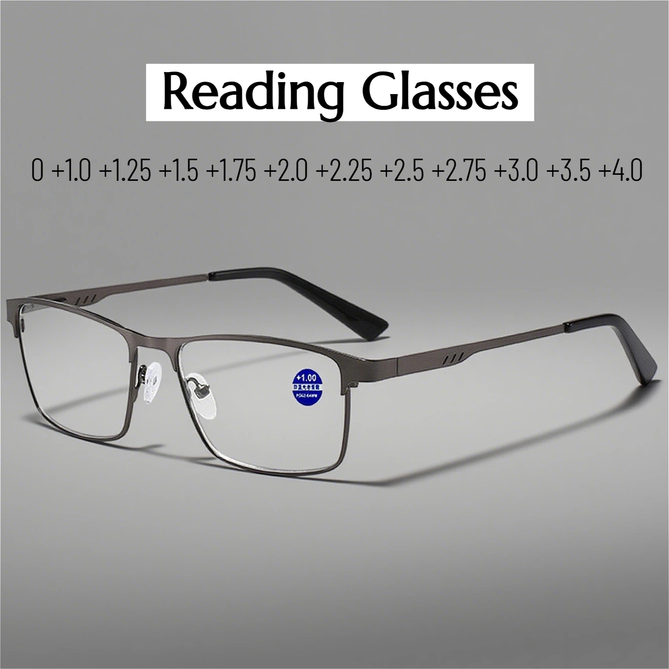 

Quality Metal Presbyopia Glasses with Spring Leg Reading Glasses Business Eyeglasses for Man Classic Square Hyperopic Eyeglasses