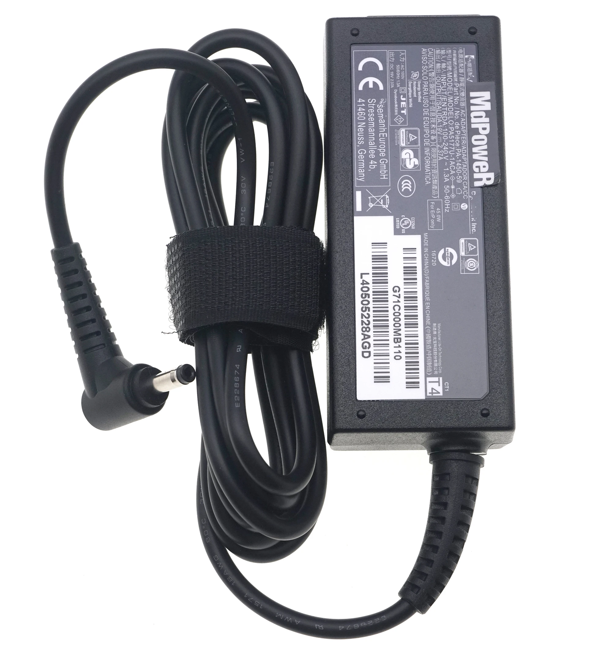 

45W 19V 2.37A AC Power Adapter PA5192U-1ACA PA5192E-1AC3 ADP-45YD A for Toshiba Portege Z10T Z15T Z20T Satellite U920T
