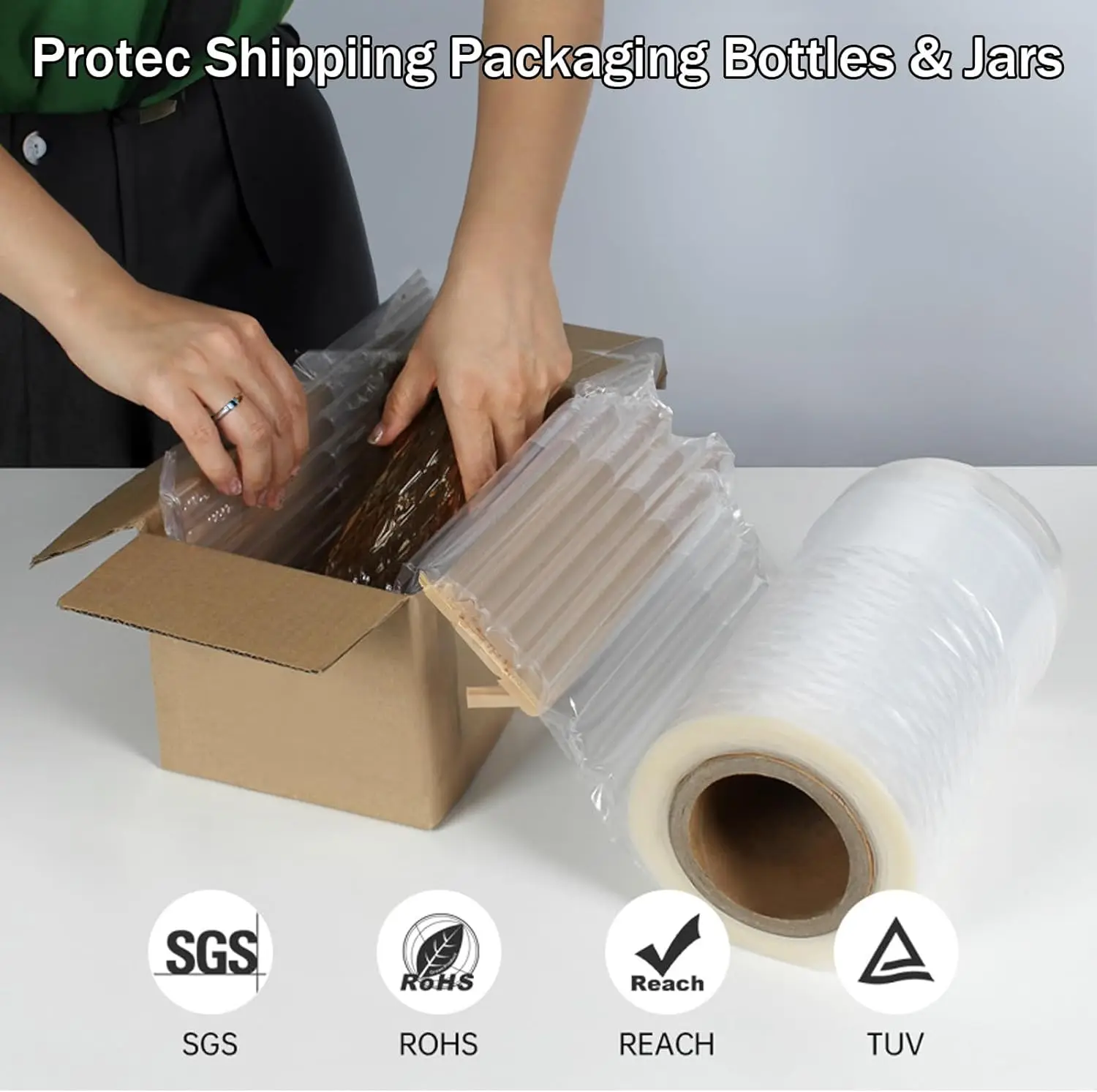 10M/20M/30M Inflatable Air Column Wrap Bubble Cushioning Wrap Roll Delivering with Air Pump Bubble Bag Wine Bottle Protect