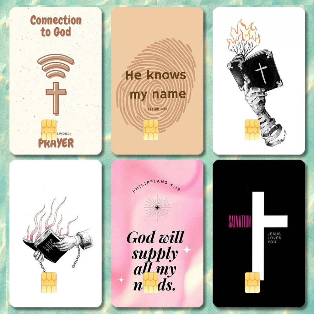 

Bible Verse Jesus Christian Stickers Cartoon Credit Visa Debit Bank Charge Card Bus Metro Waterproof Sticker Decal Decoration