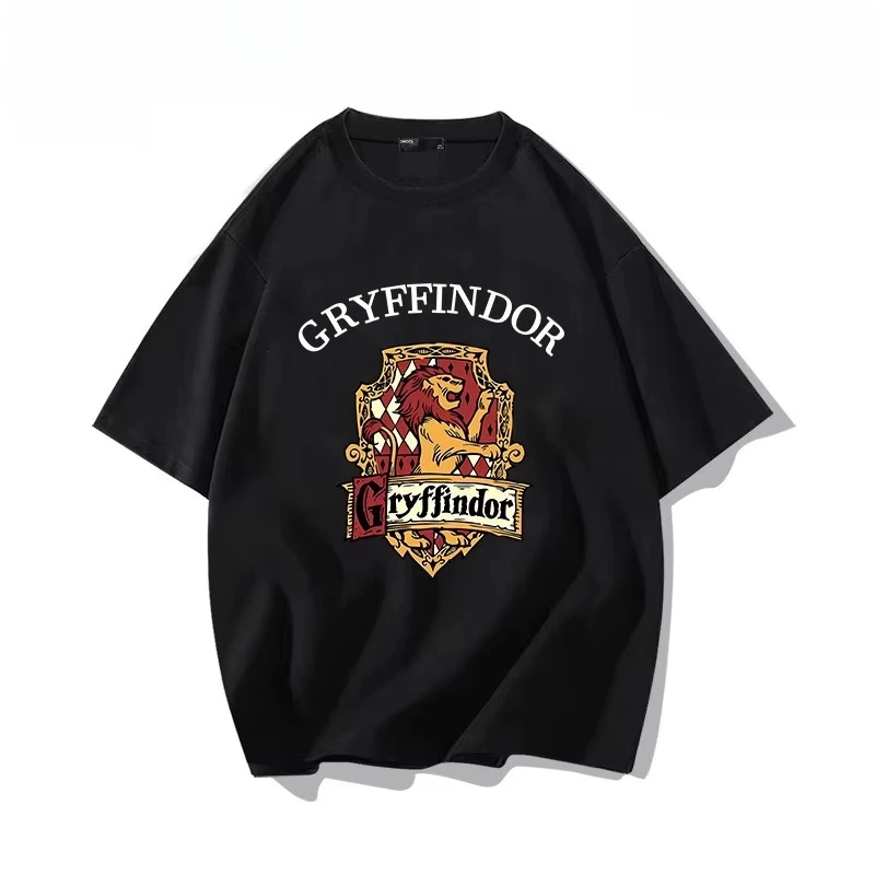 Harry Potter Gryffindor T Shirts for Men Summer Fashion Cotton Short Sleeve T-Shirt Men's and Women's Oversized Tops Clothing