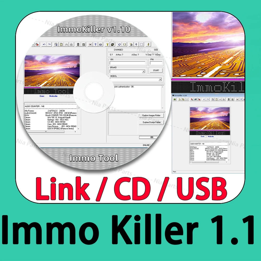 Программа для диагностики автомобиля IMMO Killer 1,1, диагностическое программное обеспечение для обслуживания автомобилей, сканер obd2 V1.1 immo killer