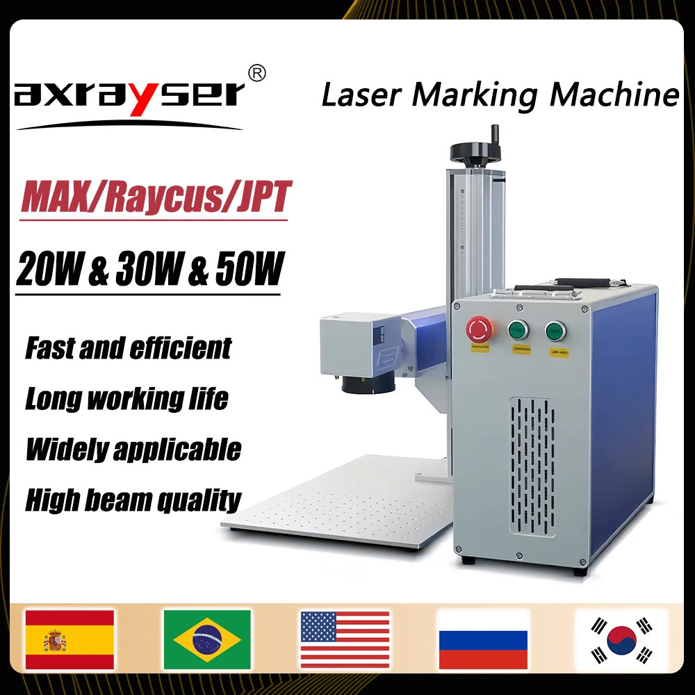 Fiber Laser Marking Machine 20W/30W/50W Raycus/MAX/JPT For Cutting Jewelry Gold Silver Stainless Steel Copper Aluminum Sheet