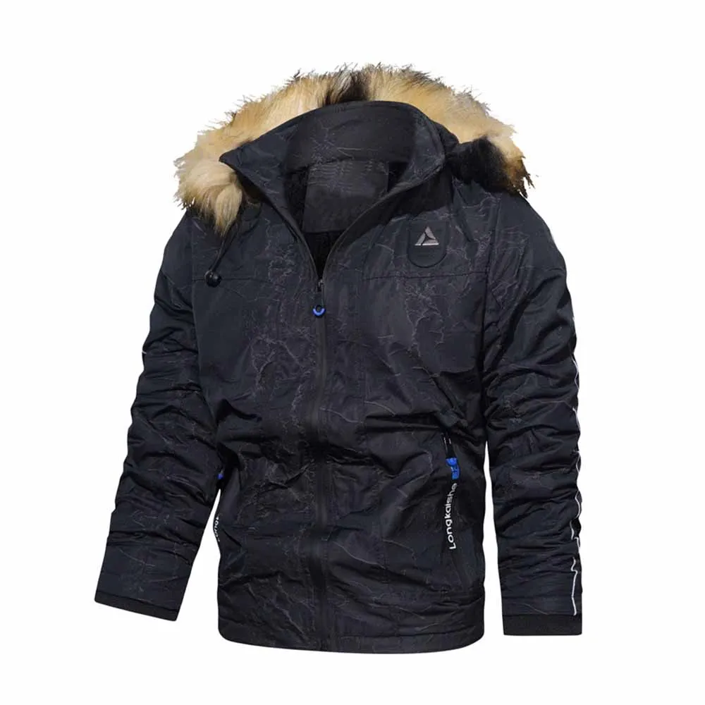 ฤดูหนาว Parka Hooded Windproof Warm หลวมเสื้อลำลองฝ้ายผู้ชายใหม่