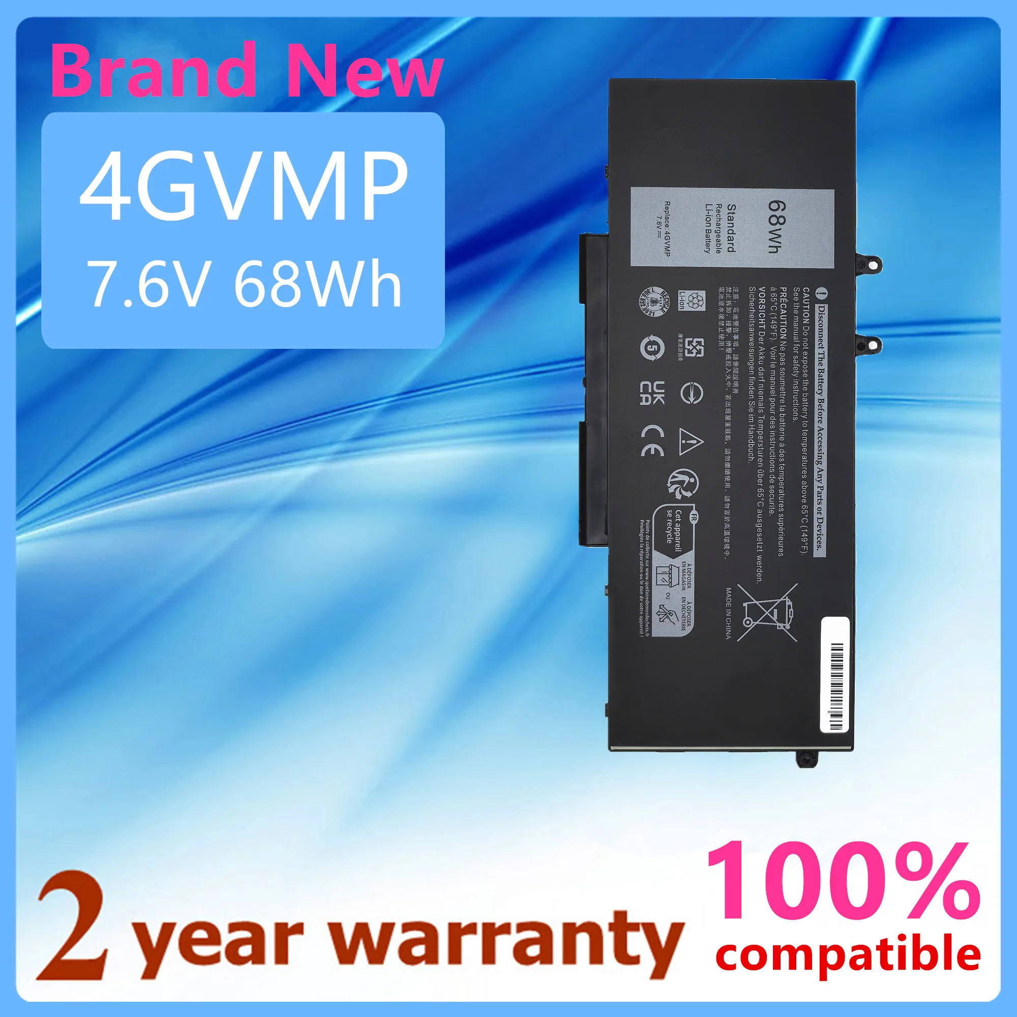 

Laptop battery for For Dell Latitude E5400 5410 E5410 5500 E5500 5510 E5510 for Precision Inspiron 7590 2-in-1 M3540 M3550 4GVMP