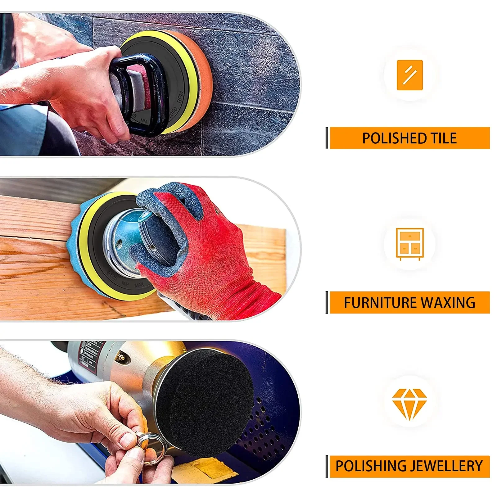 3 Inch Buffing Polishing Pad Set 39 Pcs Car Foam Drill Polishing Pad Kit Sponge Pads Buffer Polisher Kit Headlight Restoration