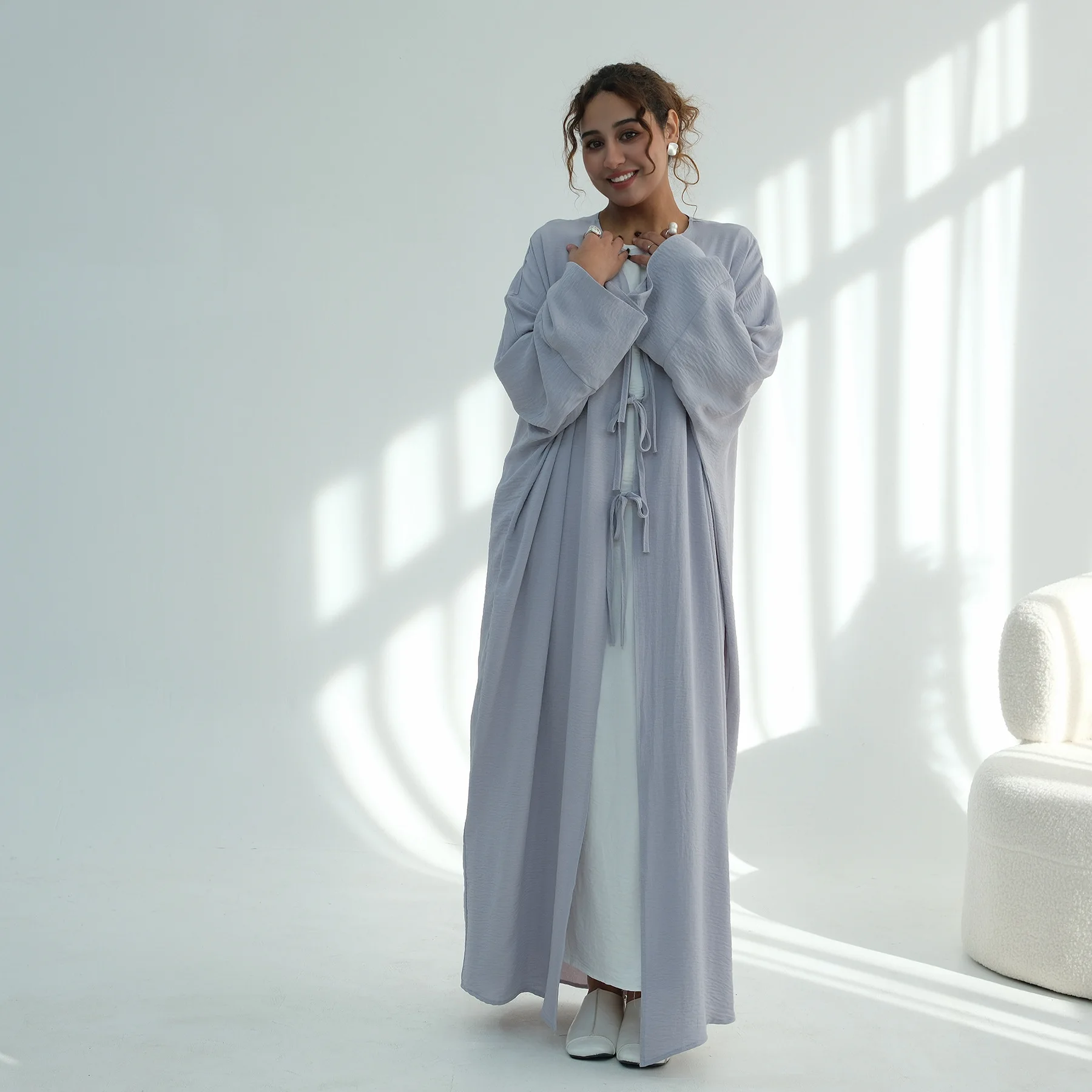 Eid Djellaba dubaï Abayas femmes ouvert Kimono Robe Maxi turquie caftan Ramadan pansement vêtements islamiques Robe Caftan moyen-orient