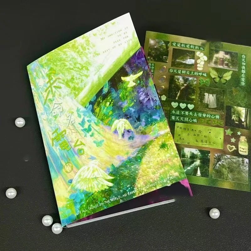 

Ретро-японский зеленый стикербук: коллаж из старинных японских материалов, вырезанных из пленки, для декора дневников и скрапбукинга (Guka)