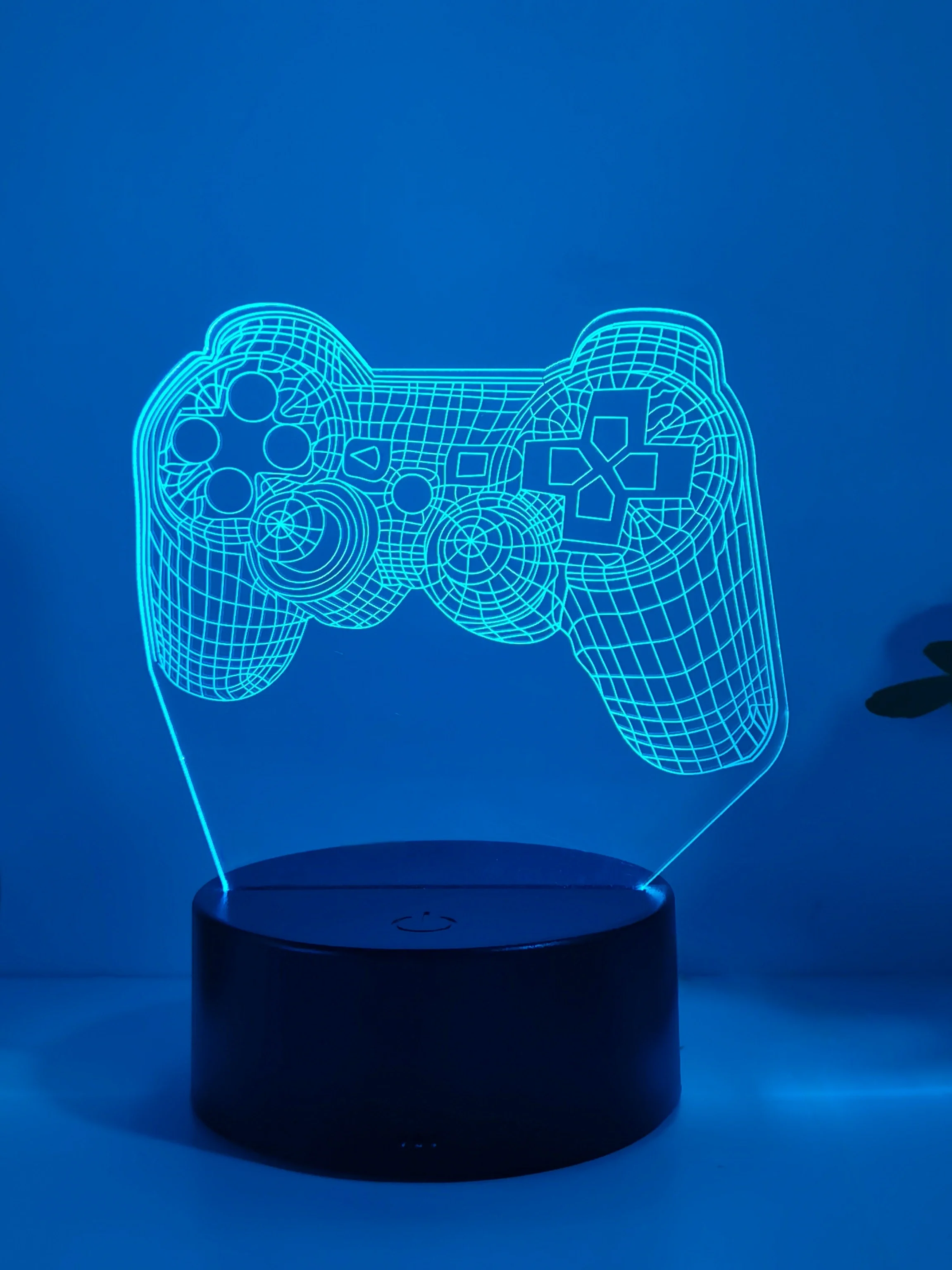 1 veilleuse 3D pour manette de jeu, interface USB, veilleuse de décoration d'ambiance de fête festive, lumière de couchage pour compagnon de chambre à coucher.