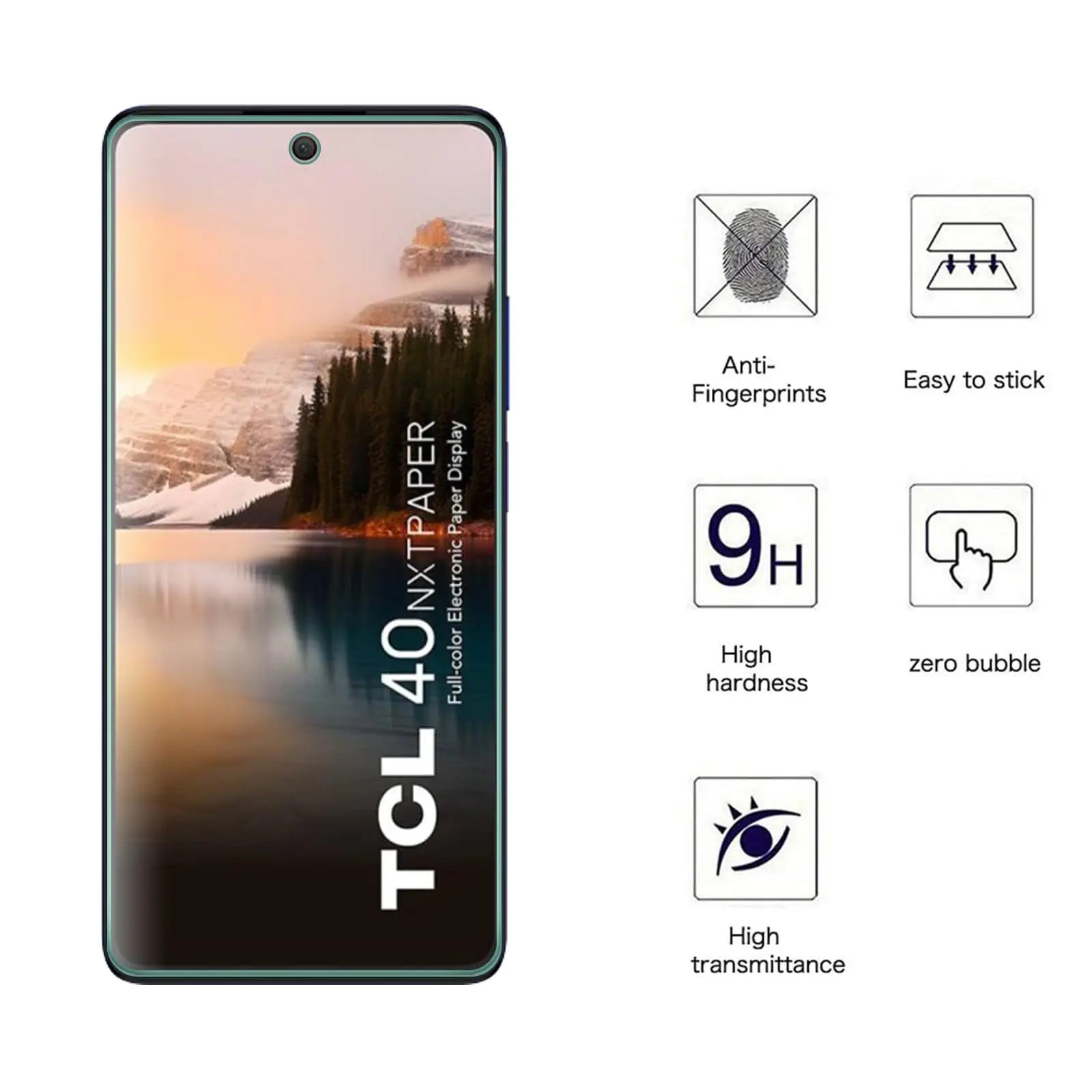 Screen Protector For TCL 40 NxtPaper 4G 6.78inch, Tempered Glass HD Crystal  9H Anti Scratch Case Friendly High Aluminum