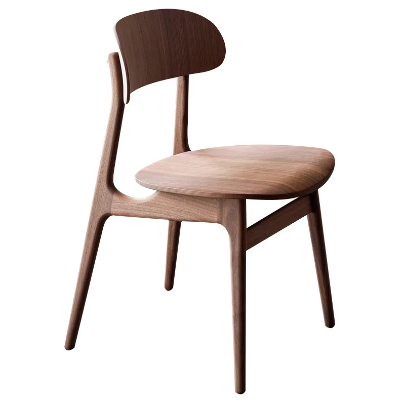 

Nordic leisure chair, black walnut solid wood dining chair imported from North America