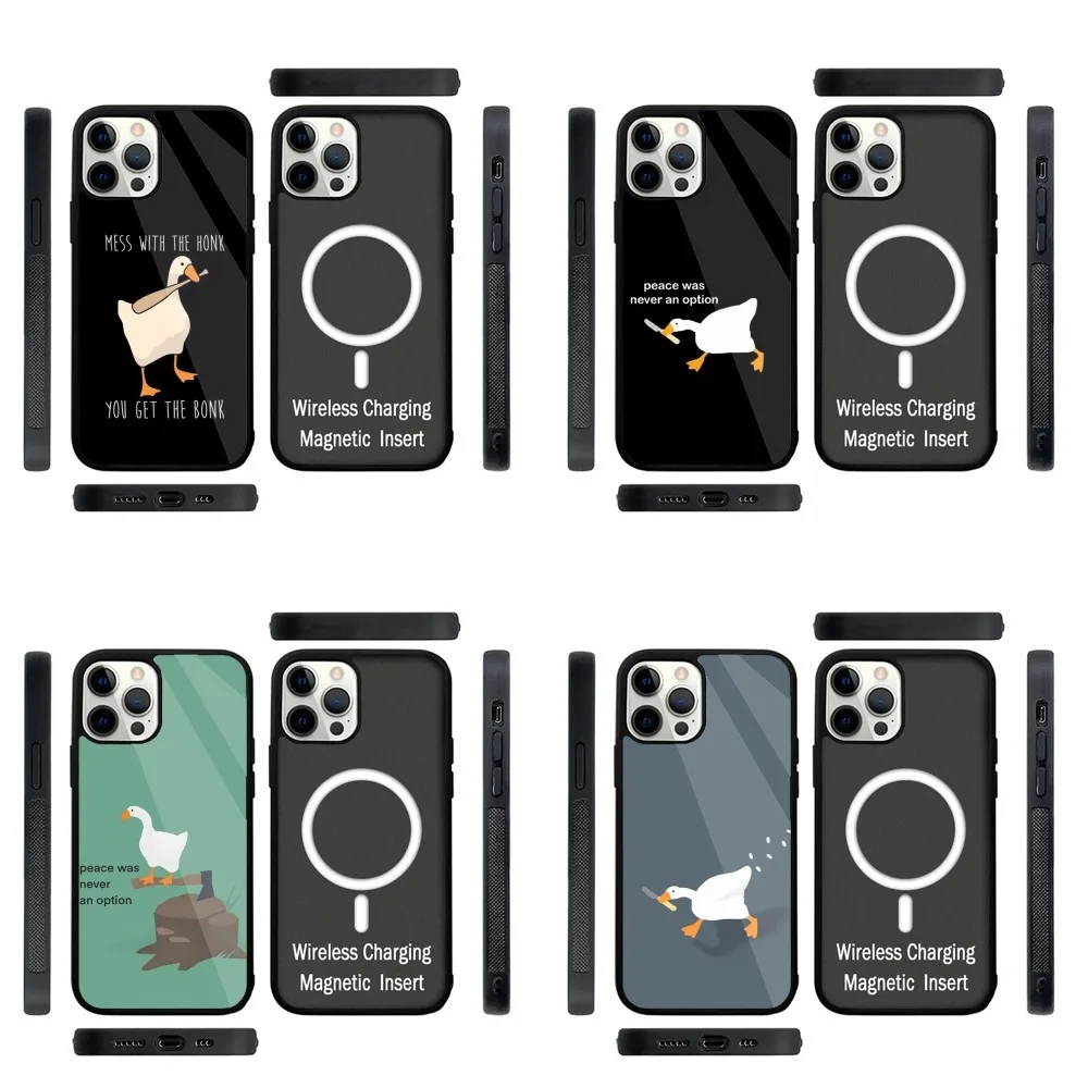 Cartoon D-DucK Goose Game Phone Case Strong Magnetic For IPhone 15,14,13,Pro,Max,Plus,11,12,Mini For Magsafe Wireless Charging