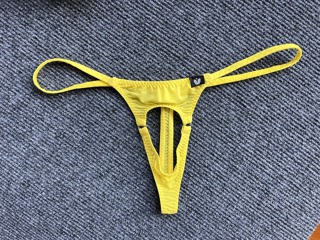 Nylon Mens Elastic Thongs Sexy G-String Underwear Breathable Hole Design Comfortable Men's Briefs
