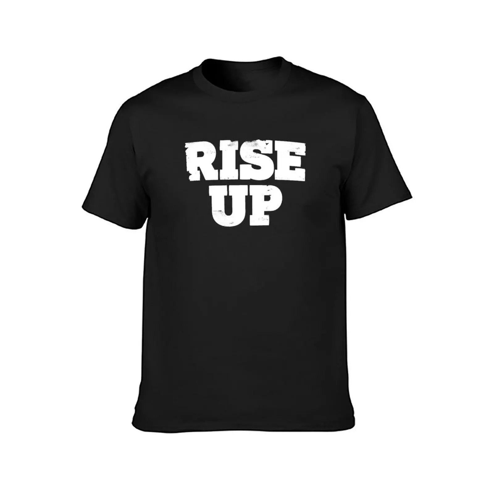 Camiseta Rise Up para hombre, camisetas de algodón con gráficos en blanco