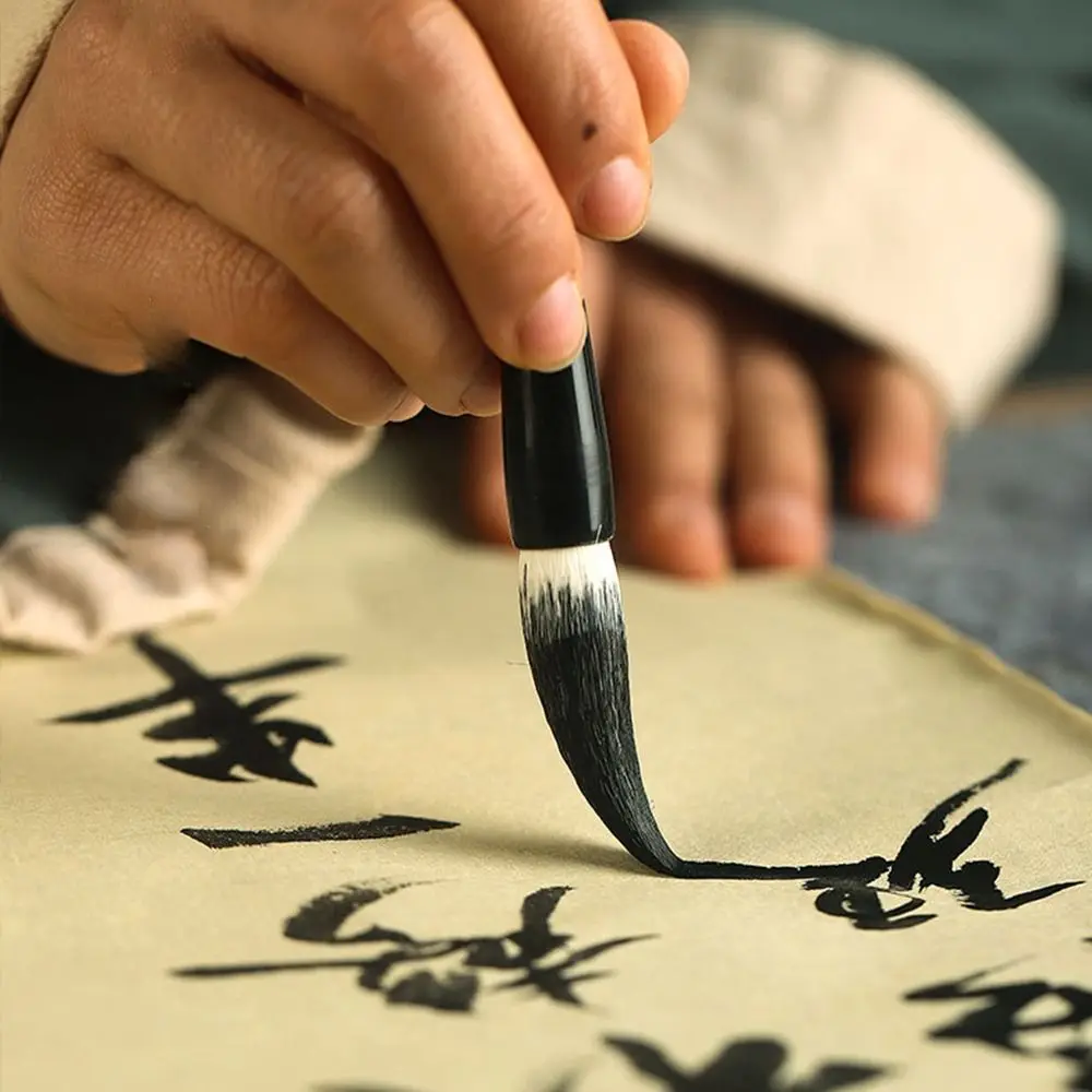 Traditional Chinese Calligraphy Brush Oil Painting Goat's Hair Scriptures Writing Brush Oil Watercolor High-end Art Paint Brush