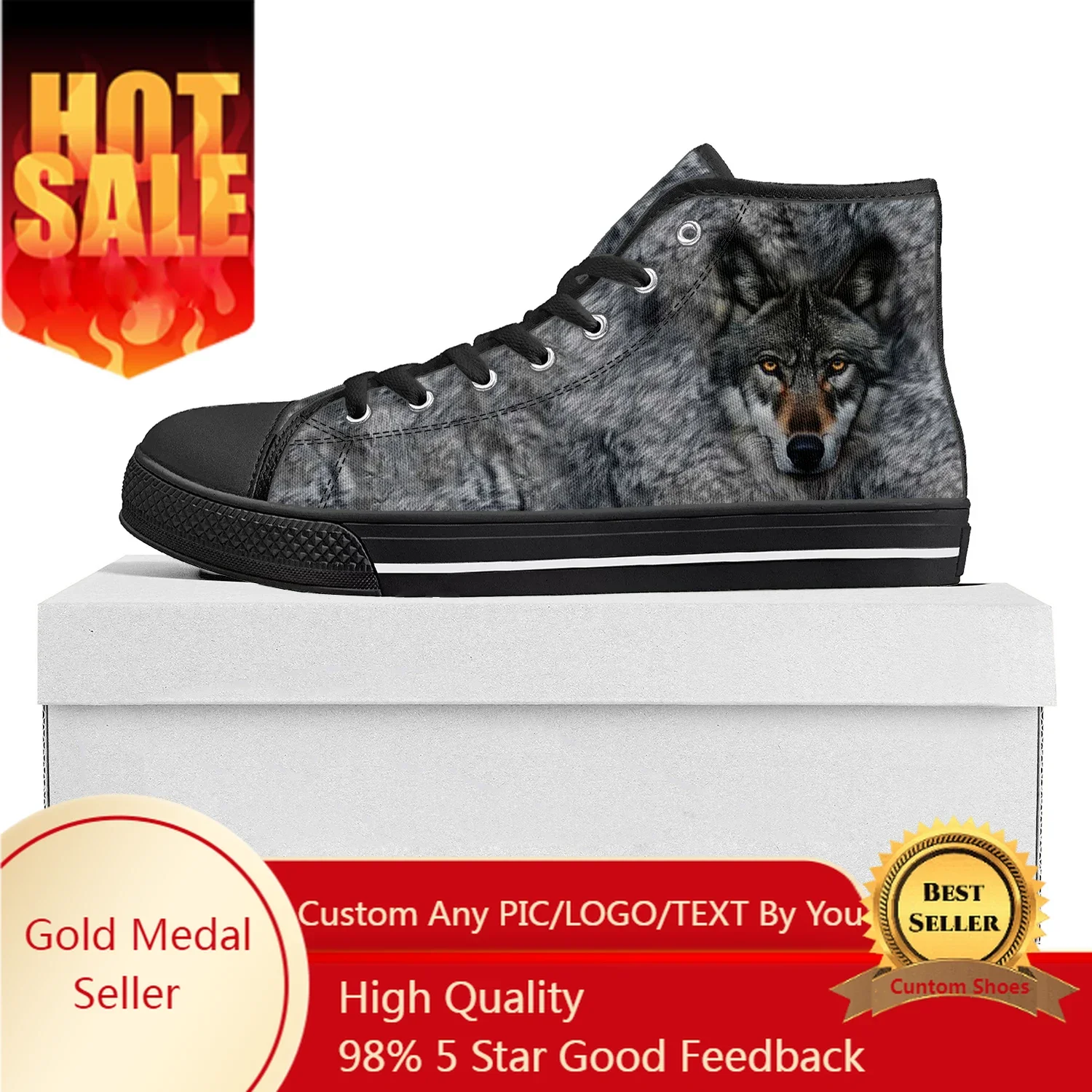 

Panda Leopard Tiger Wolf Dog High Top High Quality Sneakers Mens Womens Teenager Canvas Sneaker Custom Shoe Casual Couple Shoes