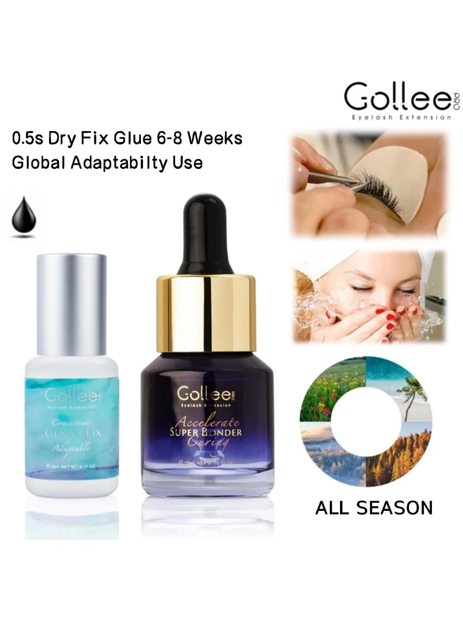 Gollee 0,5 s Sucha globalna adaptacja Użyj kleju do przedłużania rzęs Wodoodporny Klej o długiej trwałości 6-8 tygodni Klej Super Glue (and Primer SB02) — Zdjęcie 2 z 2