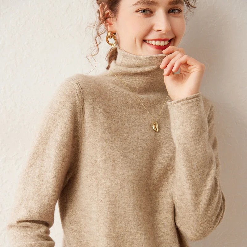 

Women Sweaters 100% Cashmere Pullovers 2023 Winter New Arrival Turtleneck Knit Jumper Woman Knitwear Girl Clothes Lady Tops