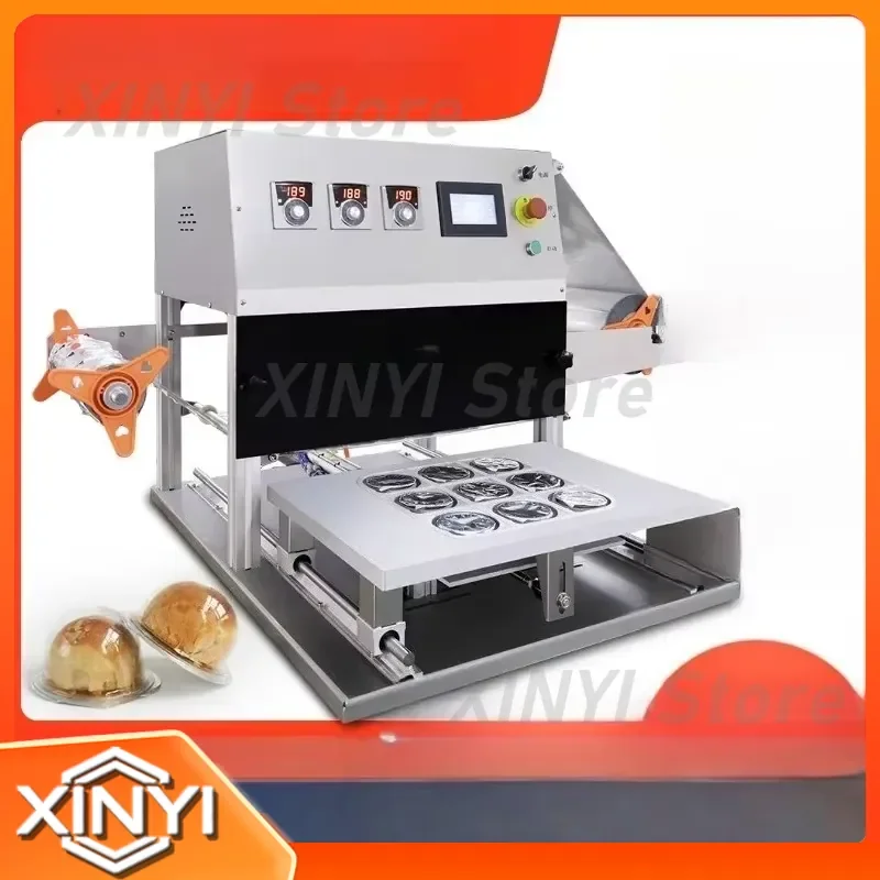 Egg Yolk Souffle Pneumatic Sealing Machine for Automatic Bubble Shell Baler Mooncake Box Sealer Packaging Equipment Food