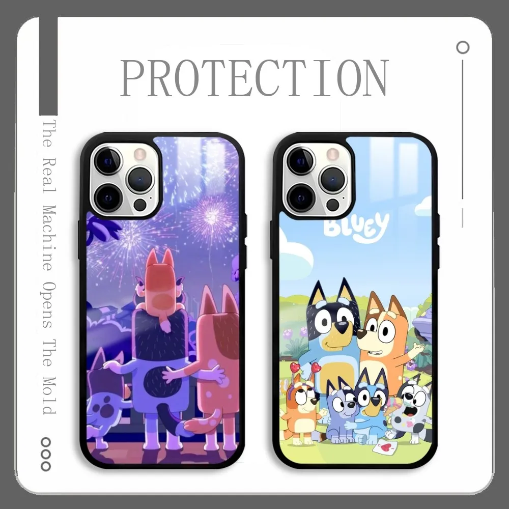 B-Blueys Cute Cartoon Dog Phone Case For IPhone 16 15 14 13 12 11 Pro Xs Max Mini Plus Celulares Hard Funda