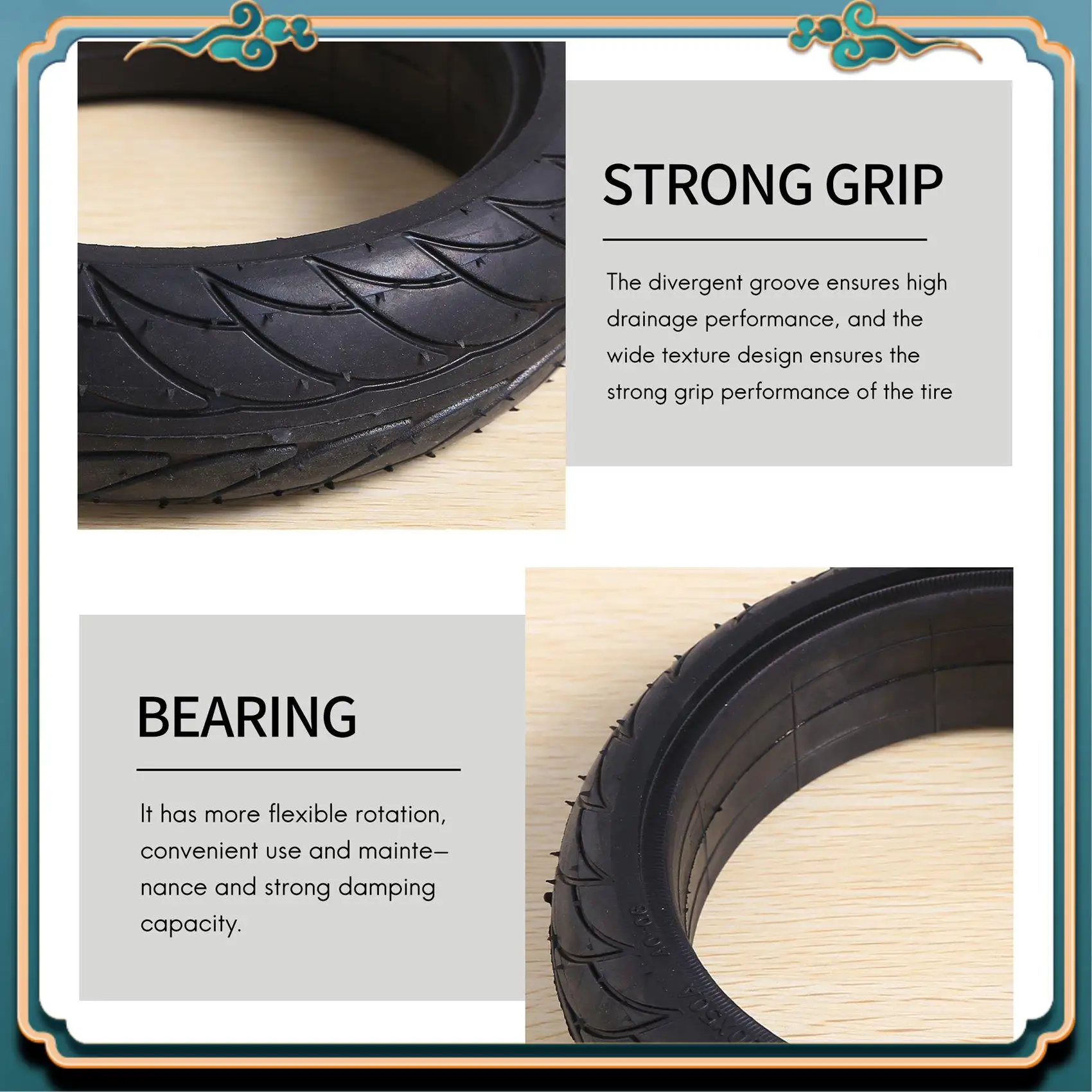 

Latest 8 Inch Front Scooter Solid Tire Tyre Wheel For Xiaomi Ninebot Es1 Es2 Electric Scooter Kickscooter Skateboard 8 Inch Non-