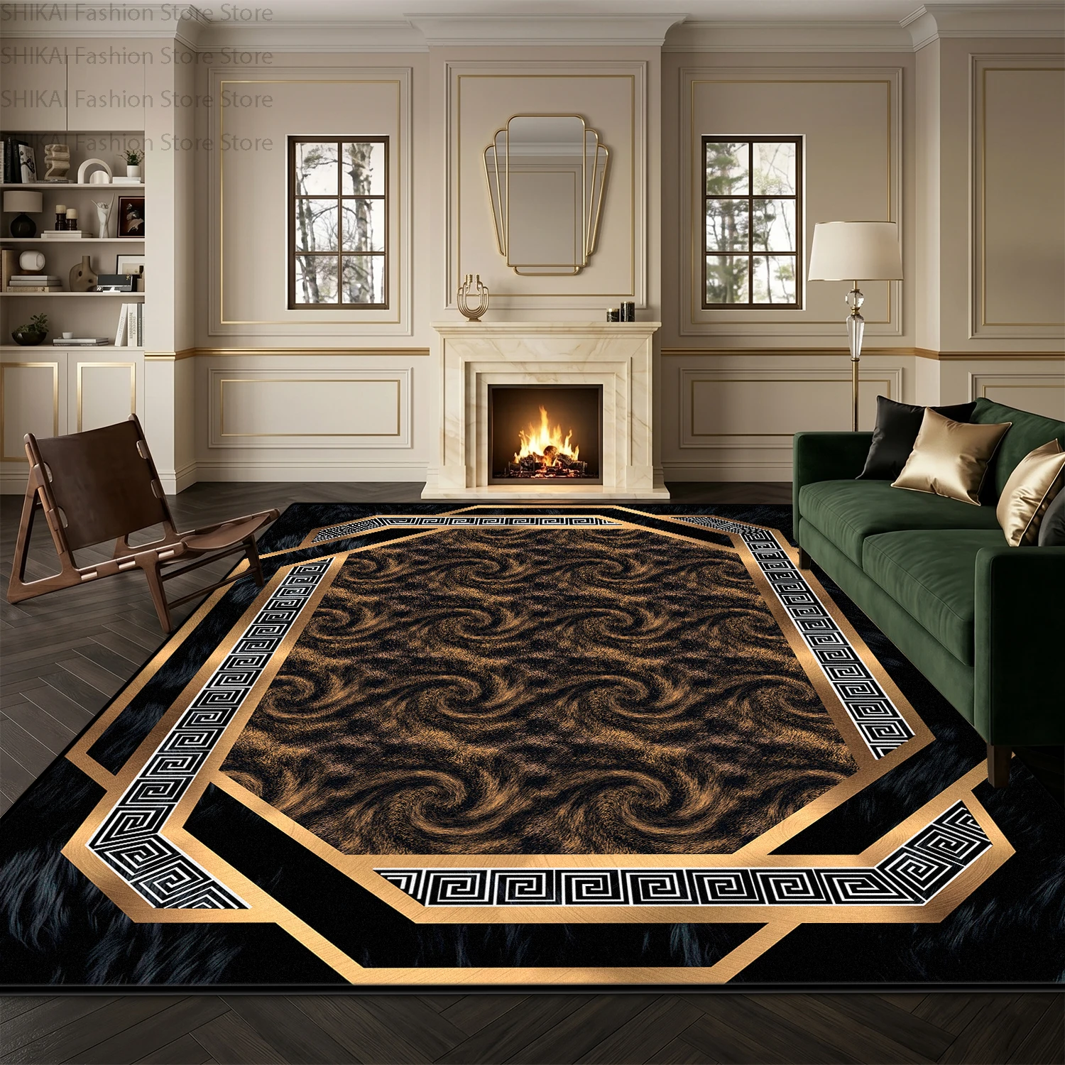 Modern European Light Luxury Style Living Room Rug Decoration Home Washable Soft Carpet Non-slip Short Velvet Coffee Tables Mats