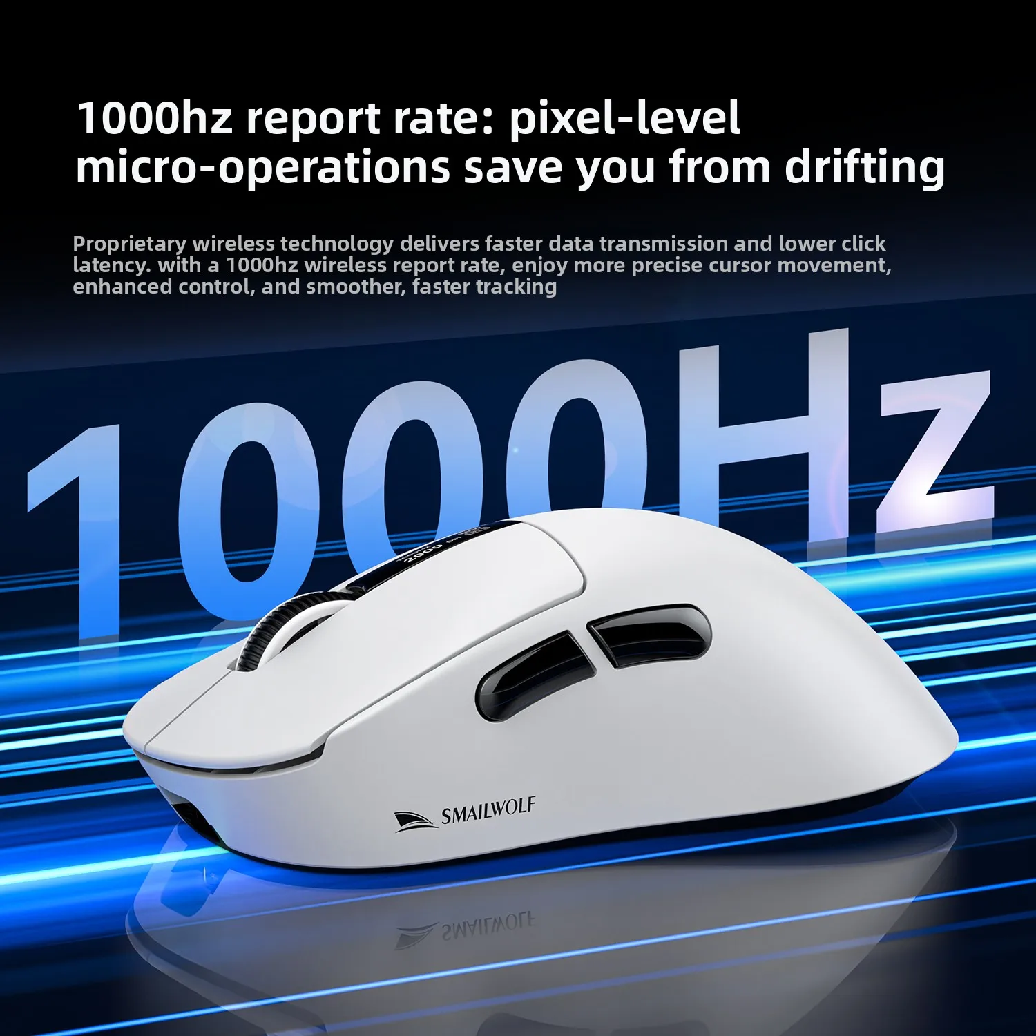 SMAILWOLF M6 Wireless Gaming Mouse PAW3311 22K DPI Tri-Mode Bluetooth 2.4G 59g Lightweight Ergo Mice for Gamer PC Laptop Office