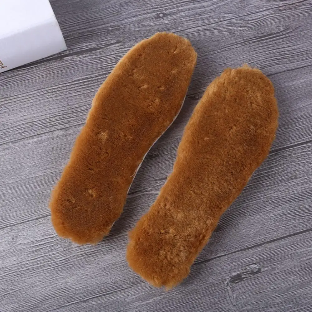 Thick Insole 2 Pairs Thick Fuzzy Wool Blend Shoe Insoles Warm Winter Cushioning Inserts for Men Women Soft Snow Boot Sole Pads