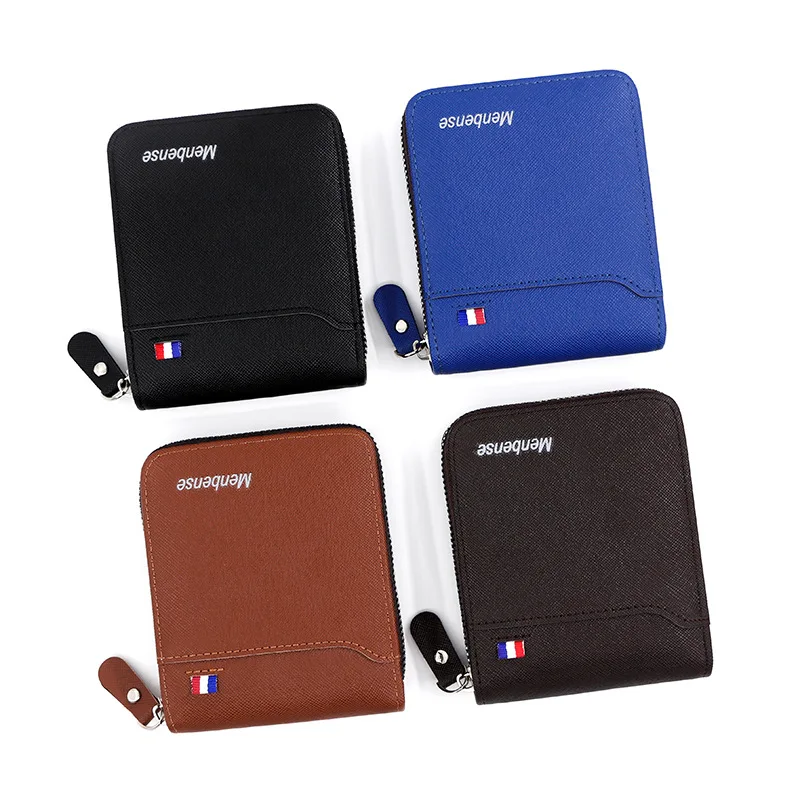 New Men\'s Wallet Short Korean Style Men\'s Zipper Bag Coin Pocket Card Holder Party Bag for Man Credit Card Holder Rfid Wallet