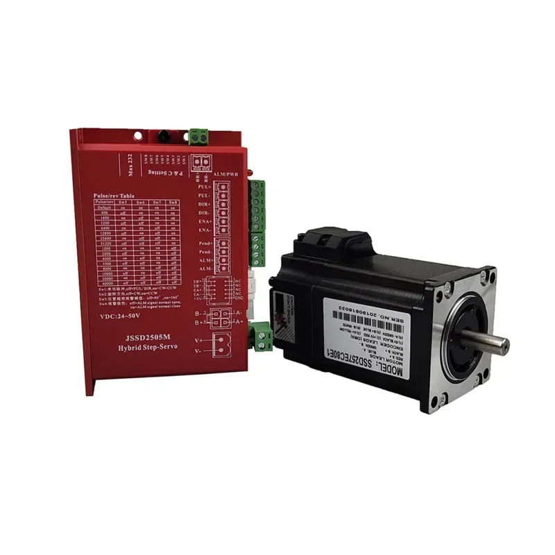 Nema23 - Juego de controlador JSSD2505M Sistema de servoaccionamiento paso híbrido SSD257EC80E1 Motor de circuito cerrado 2.2NM