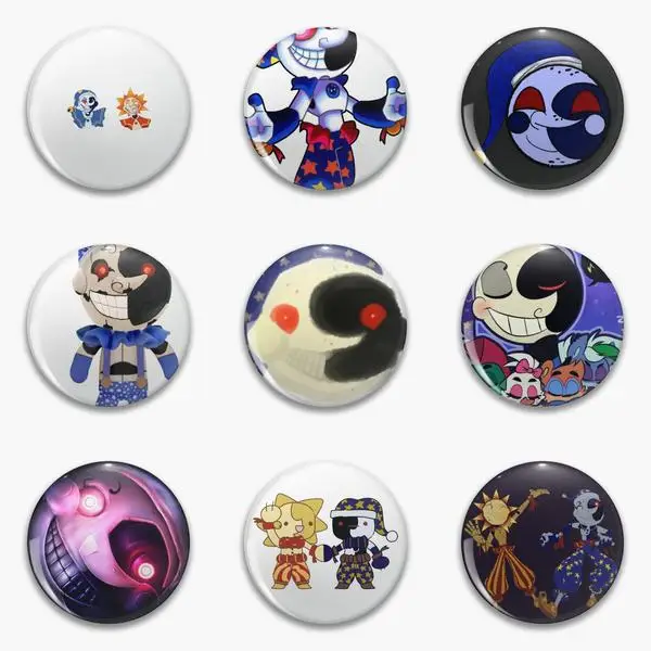 Fnaf Moon Button Moondrop Sun Security Breach The Soft Button Pin Customizable Lover Lapel Pin Collar Decor Metal Fashion