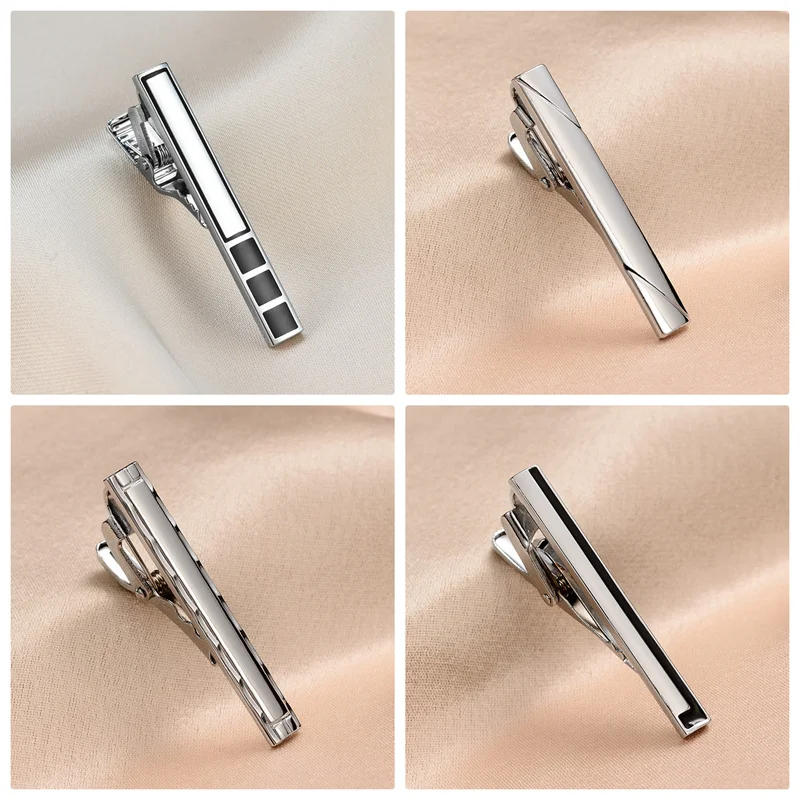 8 PCS สั้น Tie คลิปชุดของขวัญกล่องผู้ชาย Tie คลิป Tie Pin อุปกรณ์เสริม Man เสื้อ Cufflinks ผู้ชาย Cuff ของขวัญสําหรับสามี Gadgets