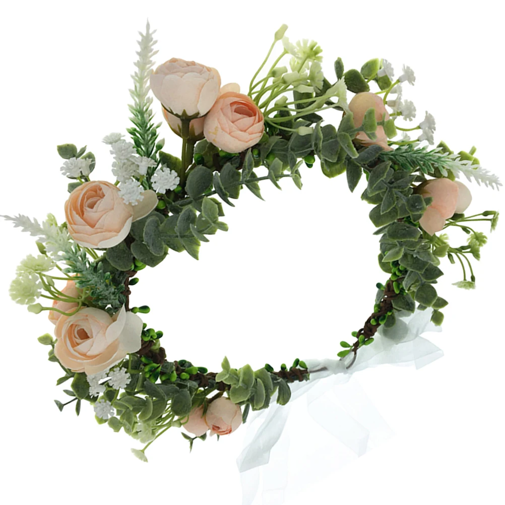 

Bridal Wreath Headdress Wedding Hair Hoop Headb Bride Flowers Headpiece Stage Performance Carnival Masquerade Party