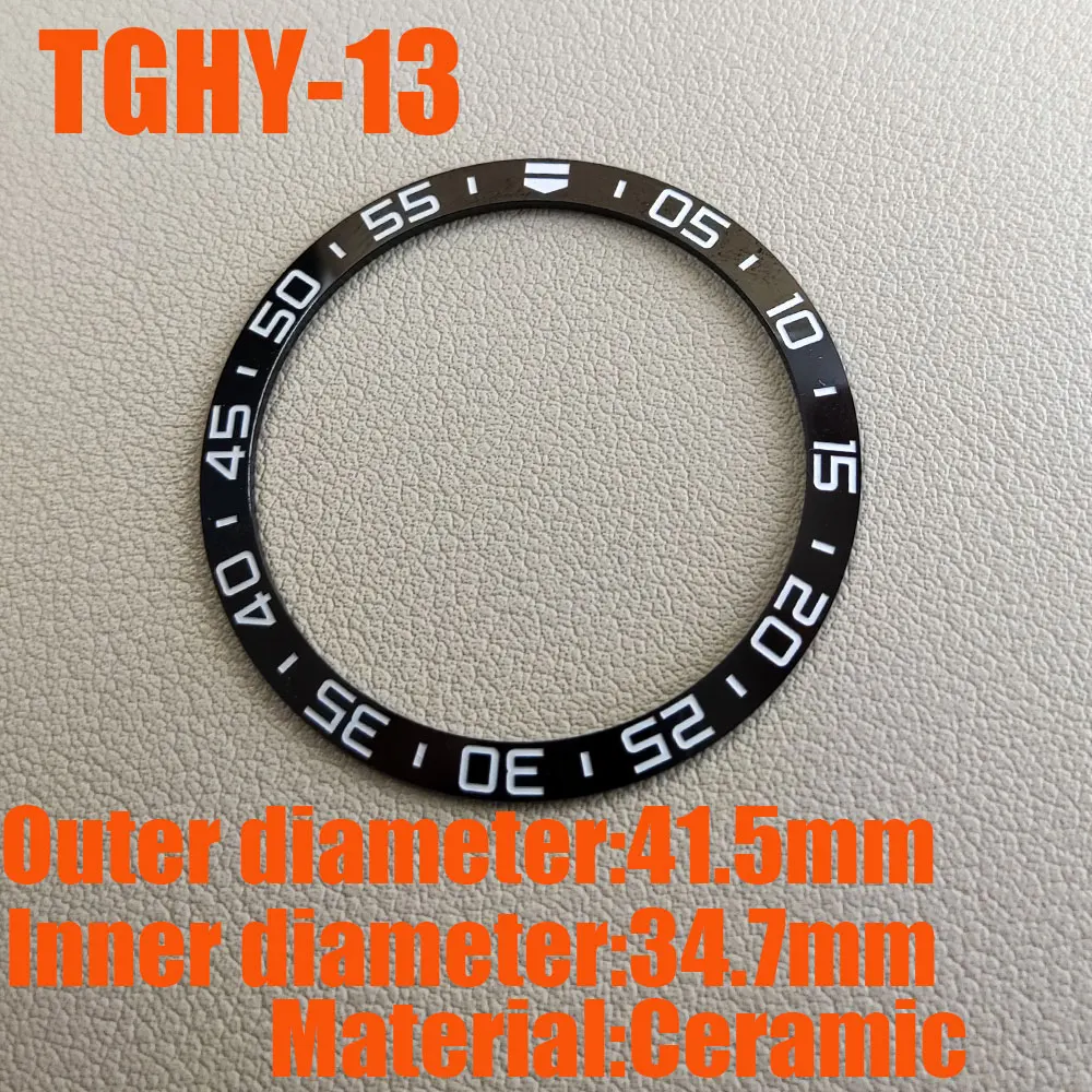 Watch Bezel 41.5*34.7mm Sloping No Luminous Ceramic Bezel Insert Replacement of Watch Accessories Ceramic Bezel Insert