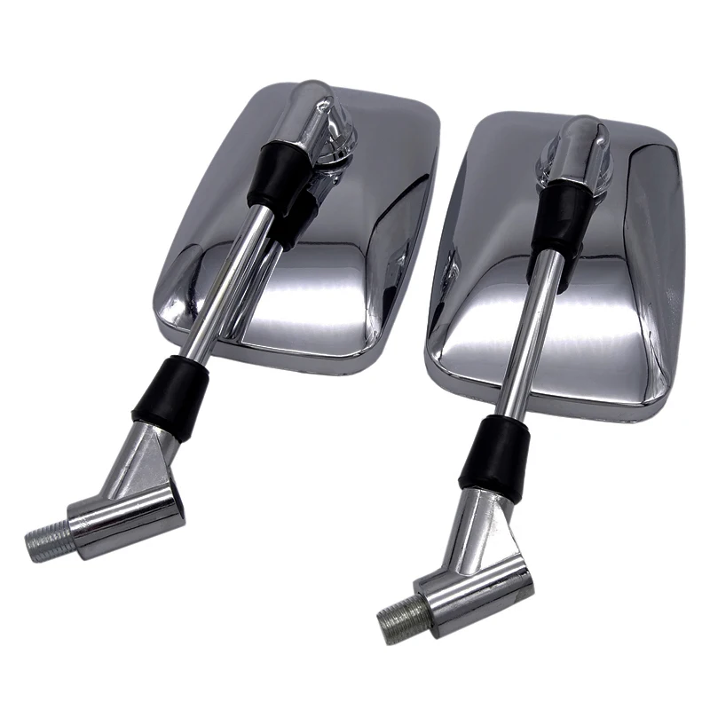 Modified Square Motorcycle Side Mirrors for Honda Suzuki Haojue Qjmotor Lifan Skygo KTM Sanlg 10mm Decorative Rear-View Glasses