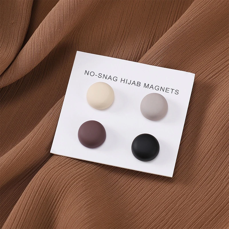 Mode 4 stks/zak Magneet Hijab Sjaal Broches Pins Voor Vrouw Versierd Accessoires Moslim Dames Snoep Kleuren Magneten