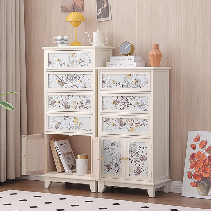 

American painted solid wood chest, simple living room against the wall, multi-layer storage cabinet, household drawer type