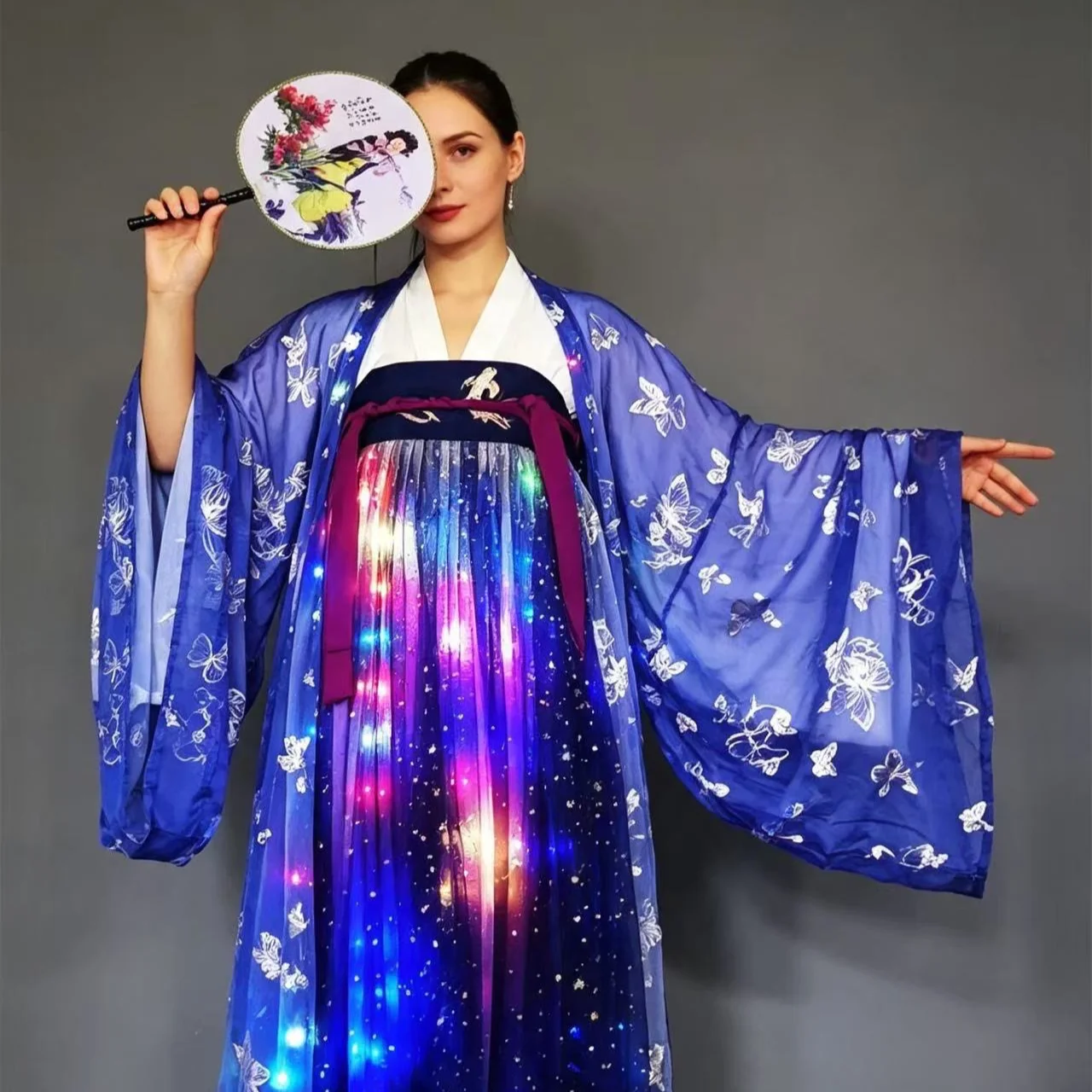 Vestido Hanfu con Luces LED para Mujer, Ropa Tradicional China, Disfraz para Fiesta, Actuación en Escenario, Baile de Graduación, Halloween 20266
