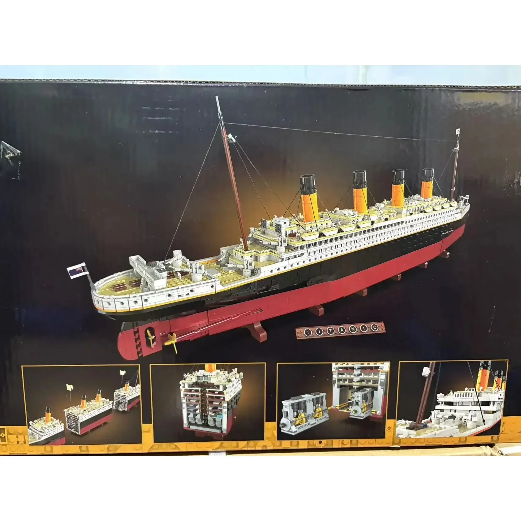 9090 قطعة تيتانيك قارب سياحي كبير سفينة باخرة الطوب ألعاب مكعبات البناء هدايا عيد الميلاد في المخزون (غير متوافقة مع ليغو)