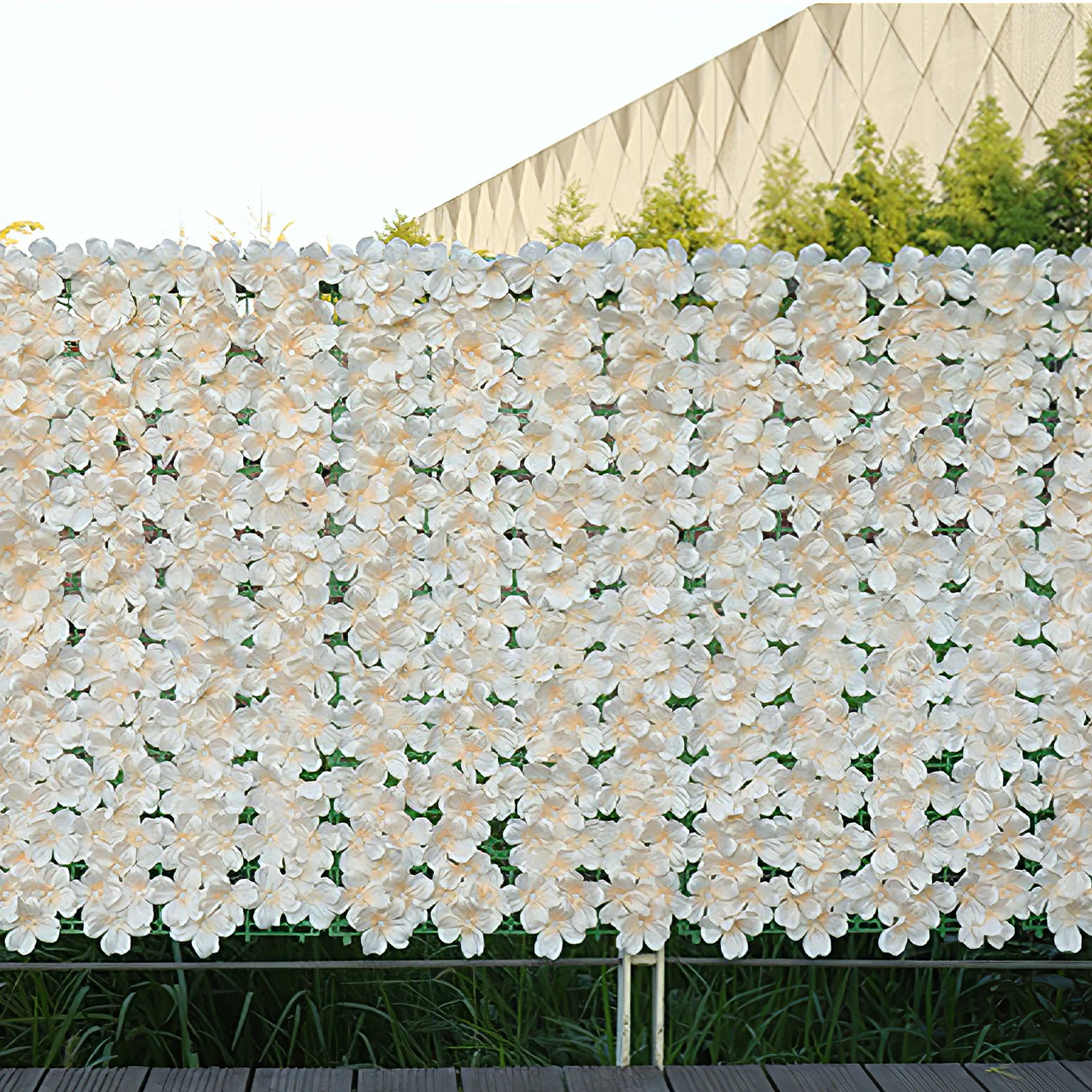 

1 Roll Simulated Plant Screen Premium Artificial Garden Decoration Balcony Yard Adornment Fake Flower Outdoor Fence Ornament