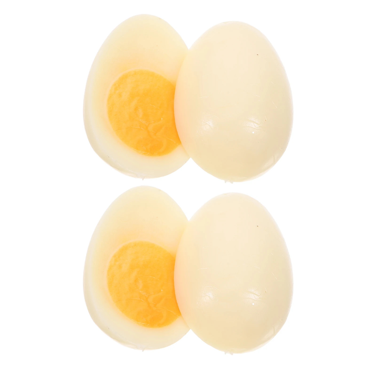 

4 Pcs Imitation Eggs Simulation Gourmet Chicken Models Artificial Boiled Prop Faux Fake Lifelike