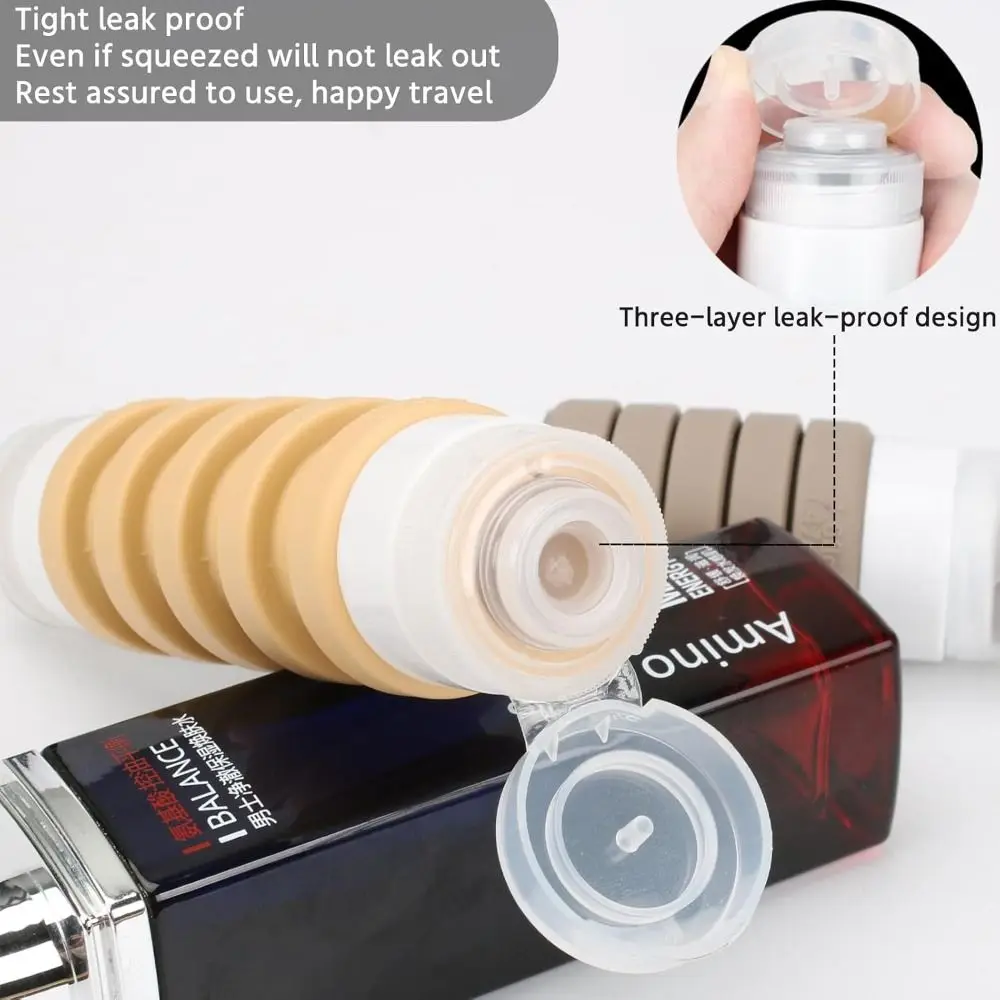 New Upgraded Version Travel Bottles Travel Size Leak Proof Travel Containers Silicone 2 in 1 Travel Accessories for Toiletries