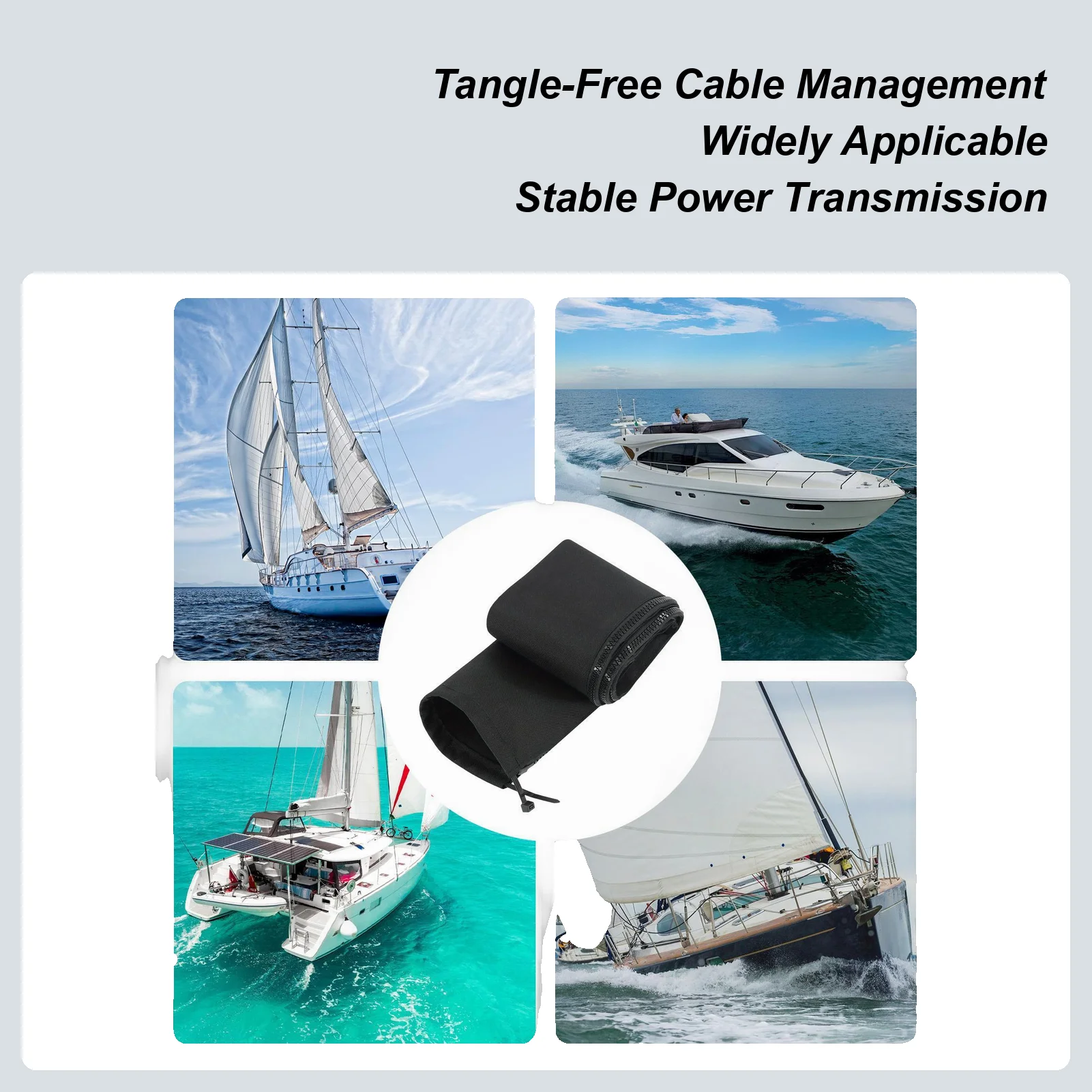 

Рукав для подвесного такелажа, 48-дюймовая защита на молнии, черный проводной рукав для лодки, морской подвесной рыболовный инвентарь, защита управления