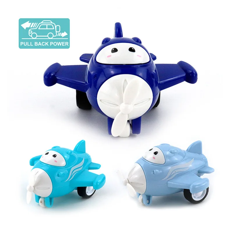 Children's Pull Back Car Toys Educational Toys Plastic Mini Cartoon Cute Airplane Model Children Boy Birthday Gifts
